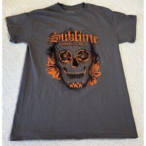 Sublime Long Beach CA Punk Band Skull Flower Art Work Tee Size M